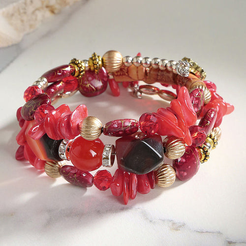 Stunning Bohemia Beads Multi Strand Brilliant Bracelet for Women and Girls - Wholesale