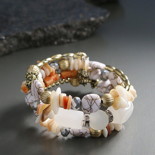 Marvelous Bohemia Beads Multi Strand Plushy Bracelet for Women and Girls - Wholesale