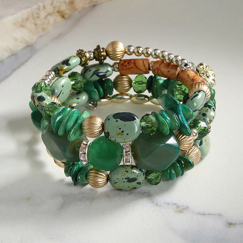 Wonderful Bohemia Beads Multi Strand Swanky Bracelet for Women and Girls - Wholesale