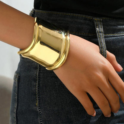 Gold-Plated Bangle-Style Cuff Bracelet For Women And Girls - Wholesale