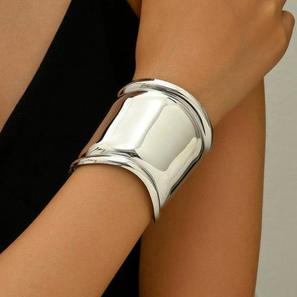Silver-Plated Bangle-Style Cuff Bracelet For Women And Girls - Wholesale