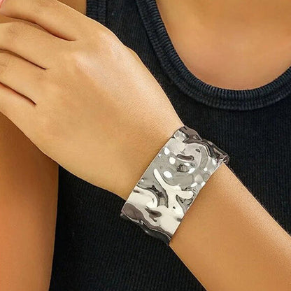 Silver-Plated Bangle-Style Cuff Bracelet For Women And Girls - Wholesale
