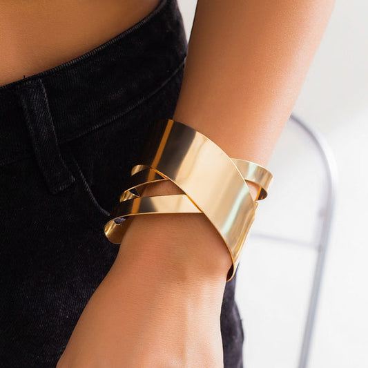 Gold-Plated Bangle-Style Cuff Bracelet - Wholesale