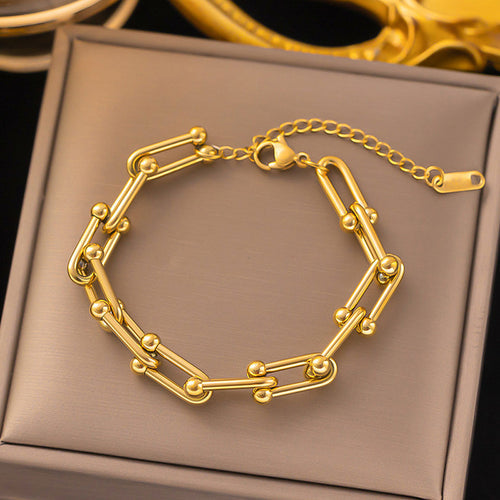 Anti-Tarnish Stainless Steel Gold-Plated Rope Design Wraparound Bracelet - Wholesale