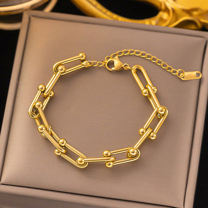 Anti-Tarnish Stainless Steel Gold-Plated Rope Design Wraparound Bracelet - Wholesale