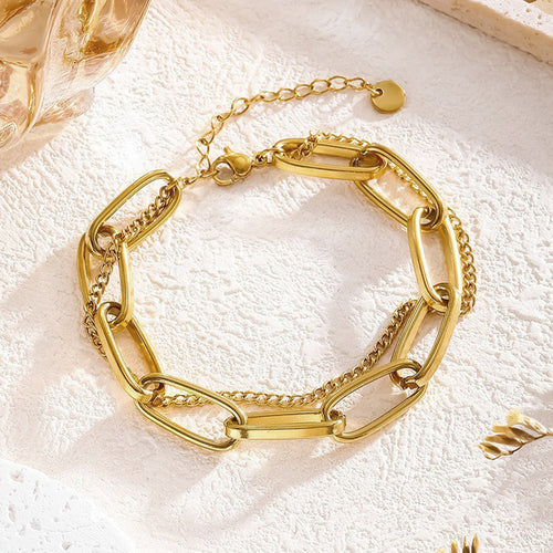 Anti-Tarnish Stainless Steel Gold-Plated Rope Design Wraparound Bracelet - Wholesale