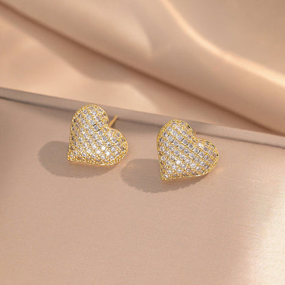 Anti-Tarnish Stainless Steel Gold Plated Heart Themed Earrings - Wholesale