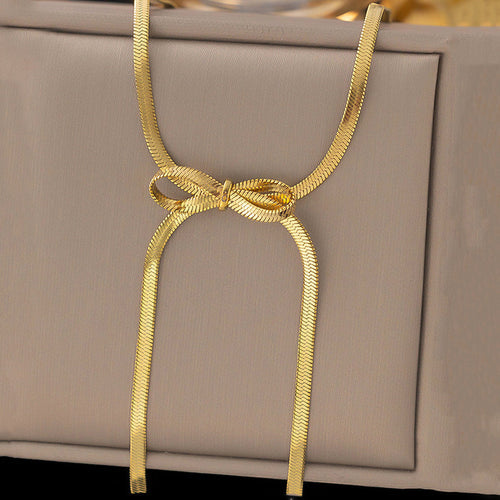 Anti-Tarnish Gold-Plated Knotted Chain Stainless Steel Necklace - Wholesale