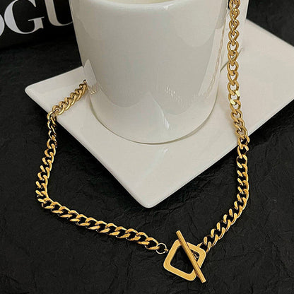Anti-Tarnish Stainless Steel Gold-Plated Geometric Necklace - Wholesale