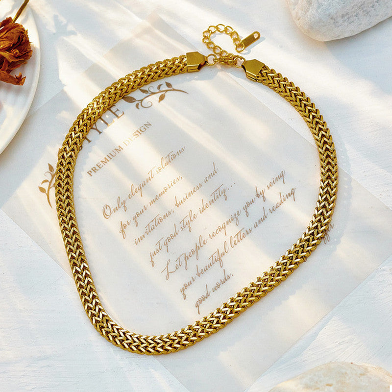 Anti-Tarnish Stainless Steel Gold-Plated Infinity Chain Necklace - Wholesale