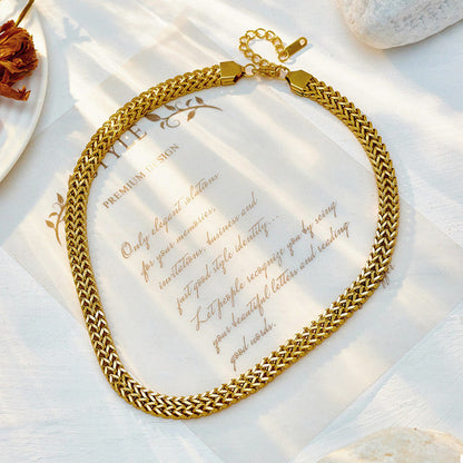 Anti-Tarnish Stainless Steel Gold-Plated Infinity Chain Necklace - Wholesale