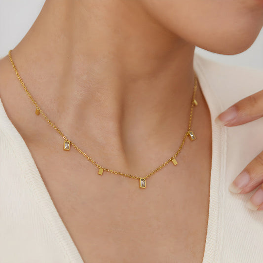 Anti-Tarnish Gold-Plated Geometric Stainless Steel Necklace - Wholesale