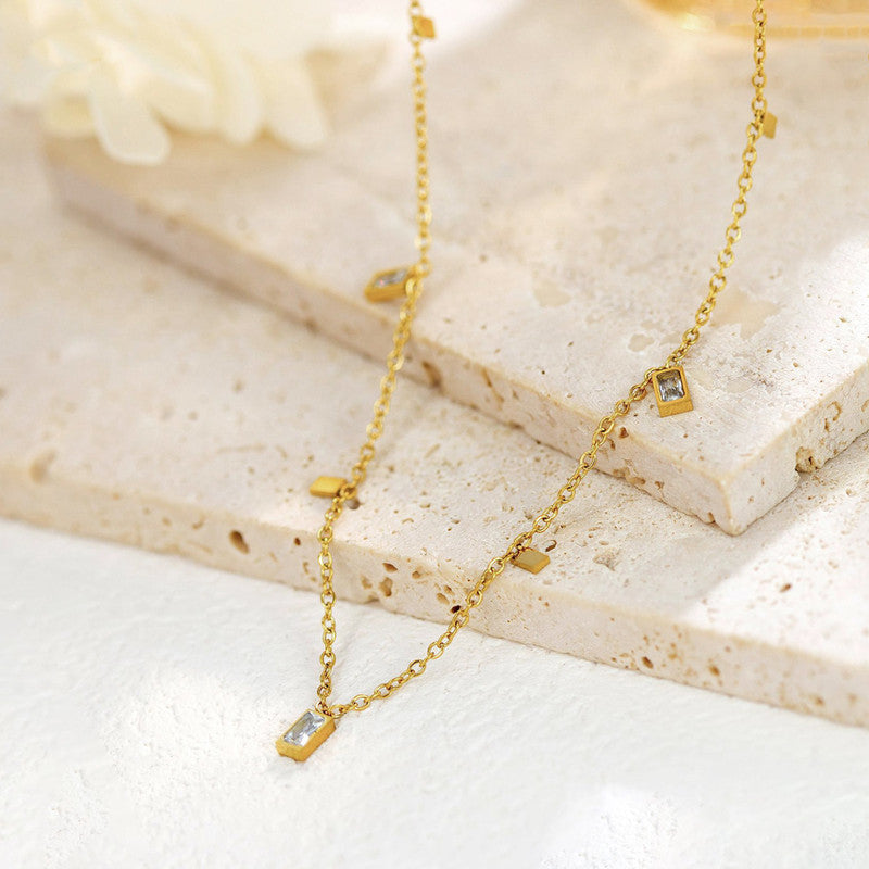 Anti-Tarnish Gold-Plated Geometric Stainless Steel Necklace - Wholesale