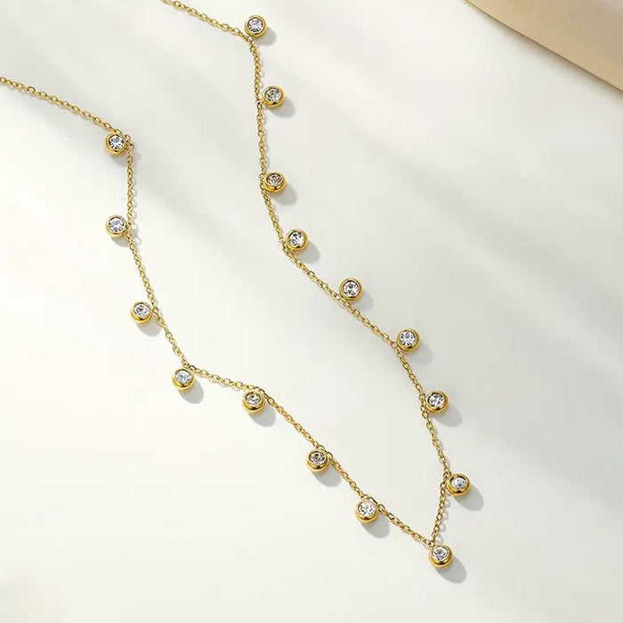 Anti-Tarnish Stainless Steel Gold-Plated Geometrical Necklace - Wholesale