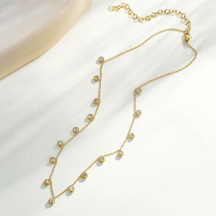 Anti-Tarnish Stainless Steel Gold-Plated Geometrical Necklace - Wholesale
