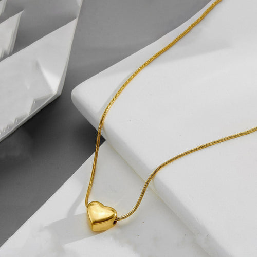 Anti-Tarnish Stainless Steel Gold-Plated Heart Themed Pendant - Wholesale