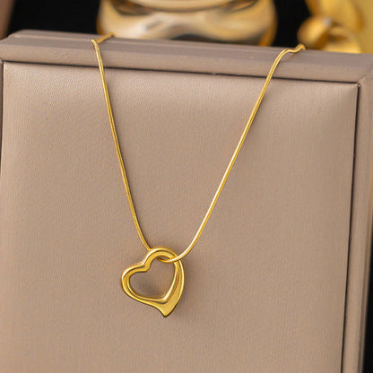 Anti-Tarnish Stainless Steel Gold-Plated Heart Themed Pendant - Wholesale