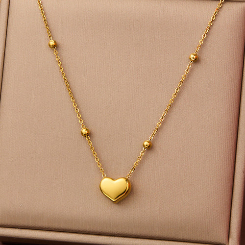 Anti-Tarnish Stainless Steel Gold-Plated Heart Themed Pendant - Wholesale