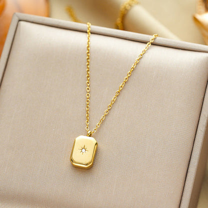 Anti-Tarnish Stainless Steel Gold-Plated Star Themed Geometric Pendant - Wholesale