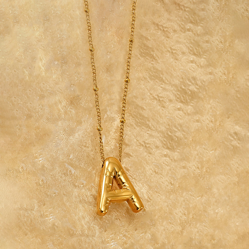 Anti-Tarnish Stainless Steel Gold-Plated Alphabetical Pendant - Wholesale