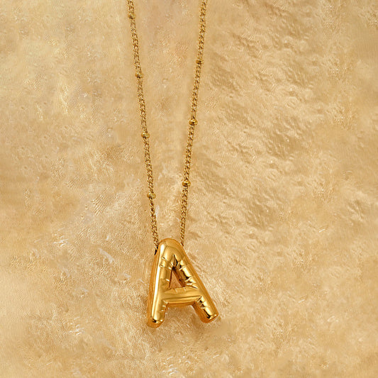 Anti-Tarnish Stainless Steel Gold-Plated Alphabetical Pendant - Wholesale