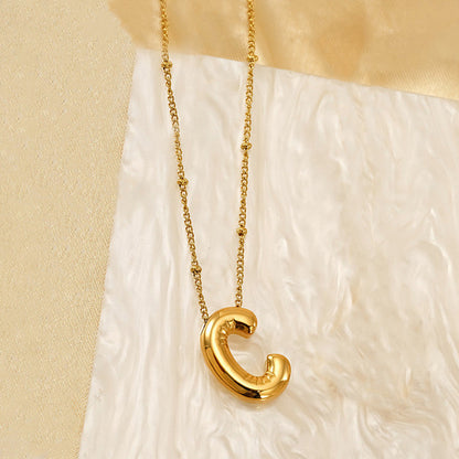 Anti-Tarnish Stainless Steel Gold-Plated Alphabetical Pendant - Wholesale