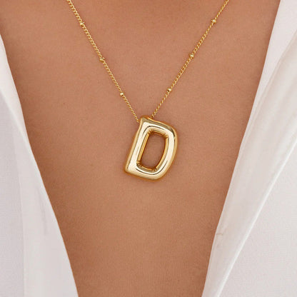 Anti-Tarnish Stainless Steel Gold-Plated Alphabetical Pendant - Wholesale