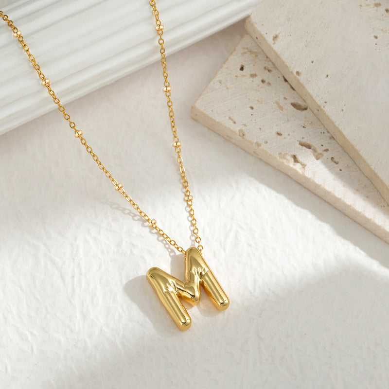 Anti-Tarnish Stainless Steel Gold-Plated Alphabetical Pendant - Wholesale