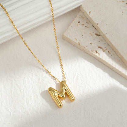 Anti-Tarnish Stainless Steel Gold-Plated Alphabetical Pendant - Wholesale