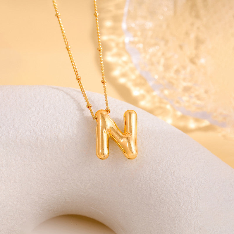 Anti-Tarnish Stainless Steel Gold-Plated Alphabetical Pendant - Wholesale