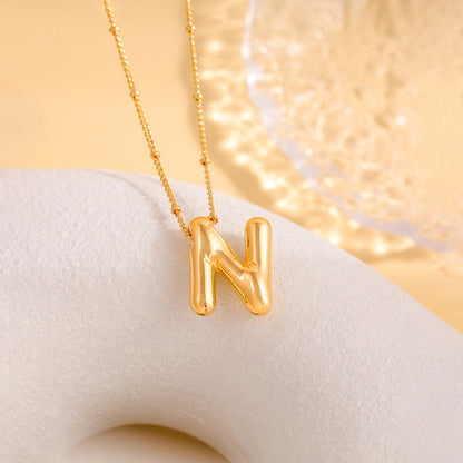 Anti-Tarnish Stainless Steel Gold-Plated Alphabetical Pendant - Wholesale