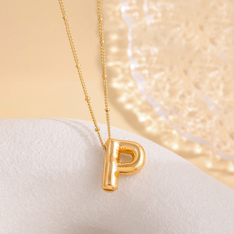 Anti-Tarnish Stainless Steel Gold-Plated Alphabetical Pendant - Wholesale