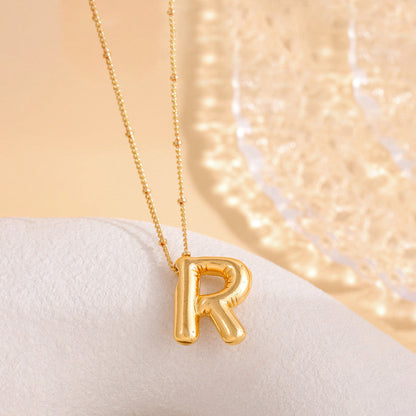 Anti-Tarnish Stainless Steel Gold-Plated Alphabetical Pendant - Wholesale