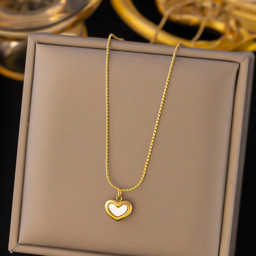Anti-Tarnish Stainless Steel Gold-Plated Heart Themed Pendant - Wholesale