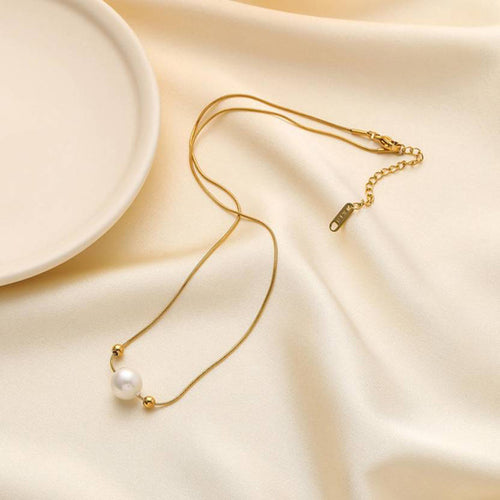 Anti-Tarnish Stainless Steel Gold-Plated Pearl Pendant - Wholesale