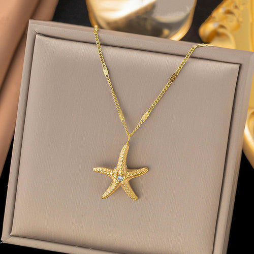 Anti-Tarnish Stainless Steel Gold-Plated Star Themed Pendant - Wholesale