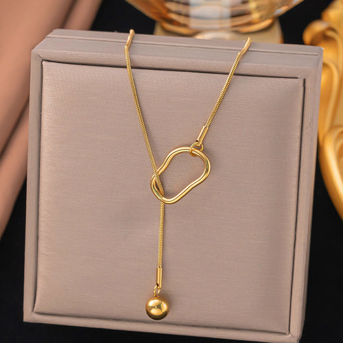 Anti-Tarnish Stainless Steel Gold-Plated Contemporary Pendant - Wholesale