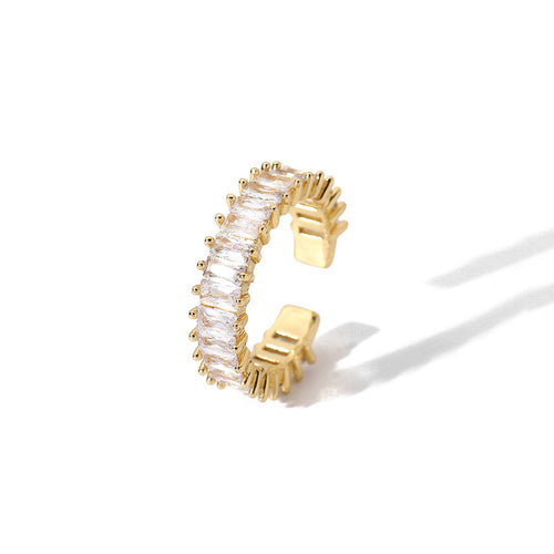 Anti-Tarnish Stainless Steel Gold Plated Floral Adjustable Ring - Wholesale