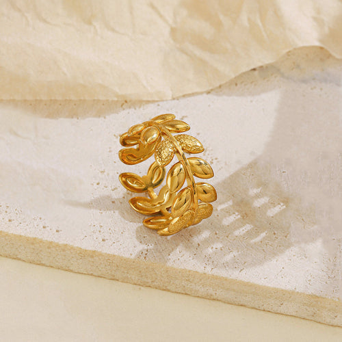 Anti-Tarnish Stainless Steel Gold Plated Contemporary Adjustable Ring - Wholesale
