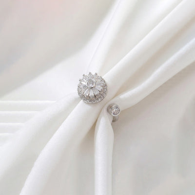 Anti-Tarnish Stainless Steel Silver-Plated Round Shape Rotatable Adjustable Ring - Wholesale