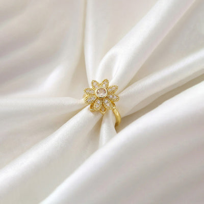 Anti-Tarnish Stainless Steel Gold-Plated Star Shaped Rotatable Adjustable Ring - Wholesale