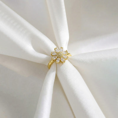 Anti-Tarnish Stainless Steel Gold-Plated Star Shaped Rotatable Adjustable Ring - Wholesale