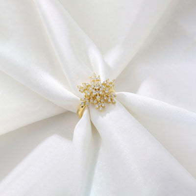 Anti-Tarnish Stainless Steel Gold-Plated Star Shaped Rotatable Adjustable Ring - Wholesale