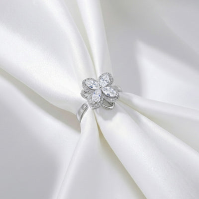 Anti-Tarnish Stainless Steel Silver-Plated Contemporary Rotatable Adjustable Ring - Wholesale