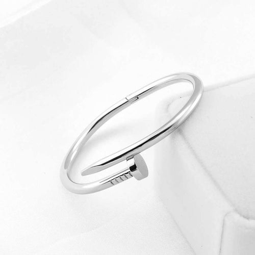 Anti-Tarnish Stainless Steel Silver-Plated Nail Bracelet - Wholesale