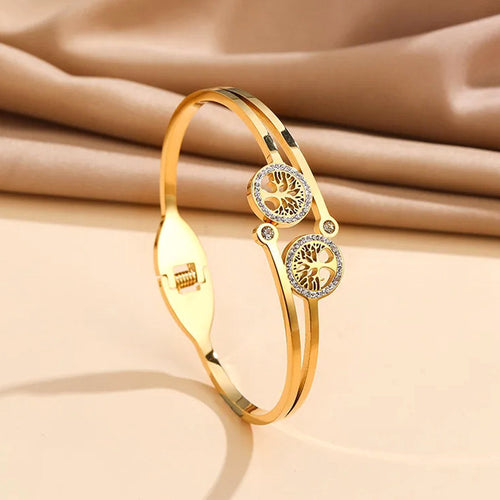 Anti-Tarnish Gold Plated Stainless Steel Contemporary Anti Tarnish Geometric Bracelet - Wholesale