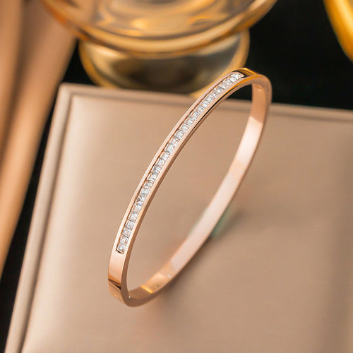 Rose Gold Plated Bangle Style Bracelet - Wholesale