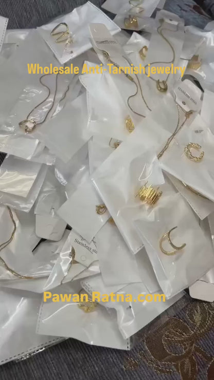 Anti-Tarnish Gold-Plated Hexagonal AD Bangle-Style Bracelet - Wholesale