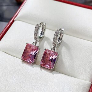 Wholesale pink heart earrings – anti-tarnish silver plated