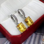 Yellow heart American diamond drop earrings – bulk purchase for jewelry shops